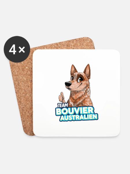 TEAM Australian Cattle Dog - Red - Coasters (set of 4) - white