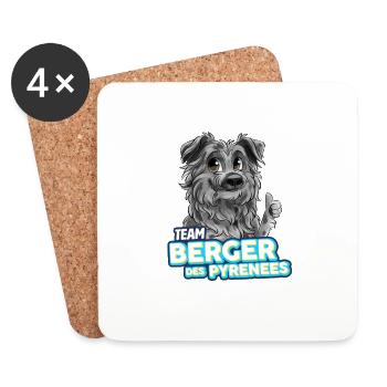 TEAM Berger des Pyrénées - Arlequin - Dessous de verre (lot de 4) - blanc - Devant