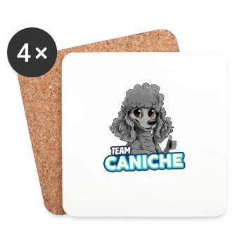 Poodle - Grey - Coasters (set of 4) - white - Front
