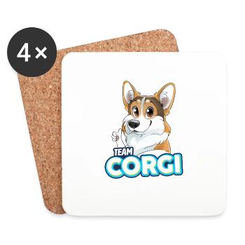 TEAM Corgi - dreifarbig - Untersetzer (4er-Set) - Weiß - Vorne