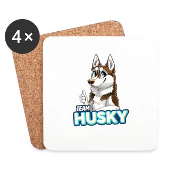 TEAM Husky - Rouge - Dessous de verre (lot de 4) - blanc - Devant