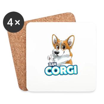 TEAM Corgi - Rehkitz - Untersetzer (4er-Set) - Weiß - Vorne