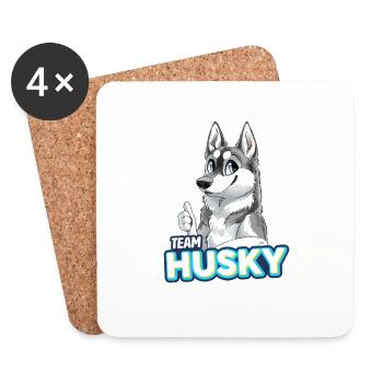 TEAM Husky - Grey - Coasters (set of 4) - white - Front