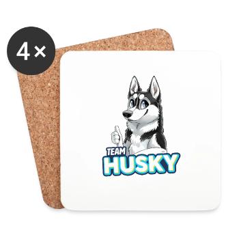 TEAM Husky - Schwarz - Untersetzer (4er-Set) - Weiß - Vorne