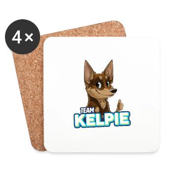 TEAM Kelpie - Chocolat et Tan - Dessous de verre (lot de 4) - blanc - Devant