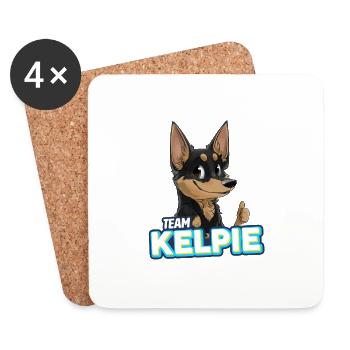 EAM Kelpie - Noir et Tan - Dessous de verre (lot de 4) - blanc - Devant