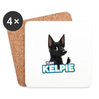 TEAM Kelpie - Noir - Dessous de verre (lot de 4) - blanc - Devant