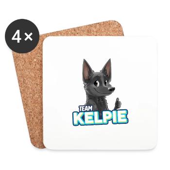 TEAM Kelpie - Blue - Coasters (set of 4) - white - Front