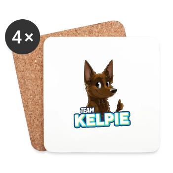 TEAM Kelpie - Schokolade - Untersetzer (4er-Set) - Weiß - Vorne