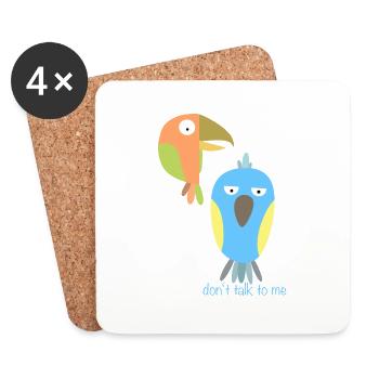 Don’t Talk to Me Oiseaux - Dessous de verre (lot de 4) - blanc - Devant