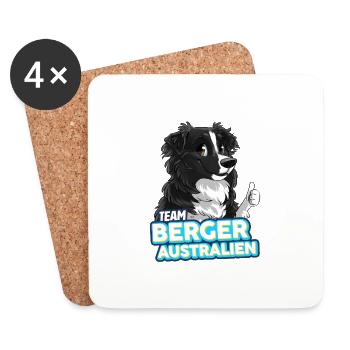 TEAM Berger Australien - Noir - Dessous de verre (lot de 4) - blanc - Devant