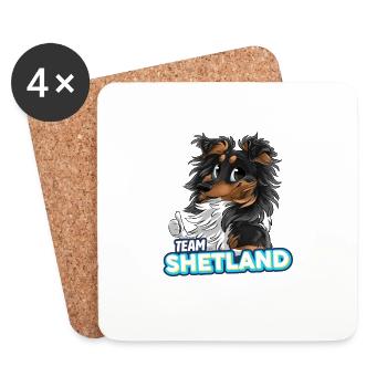 TEAM Shetland - Noir Tricolore - Dessous de verre (lot de 4) - blanc - Devant