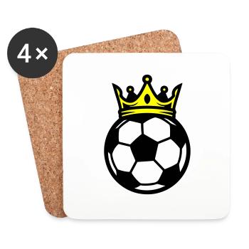 Couronne de ballon de football - Dessous de verre (lot de 4) - blanc - Devant