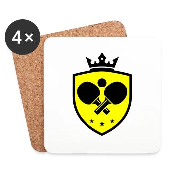 Armoiries du tennis de table - Dessous de verre (lot de 4) - blanc - Devant