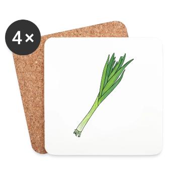 Leek - Coasters (set of 4) - white - Front