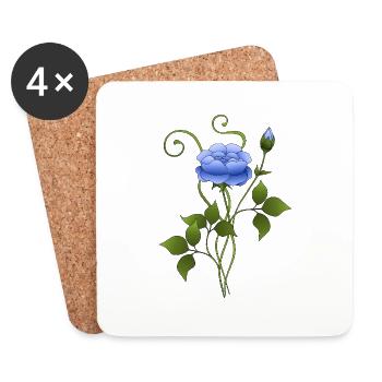 Blume - Untersetzer (4er-Set) - Weiß - Vorne