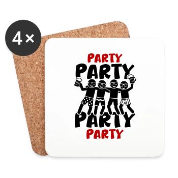 Party Team Celebrate Holiday - Coasters (set of 4) - white - Front