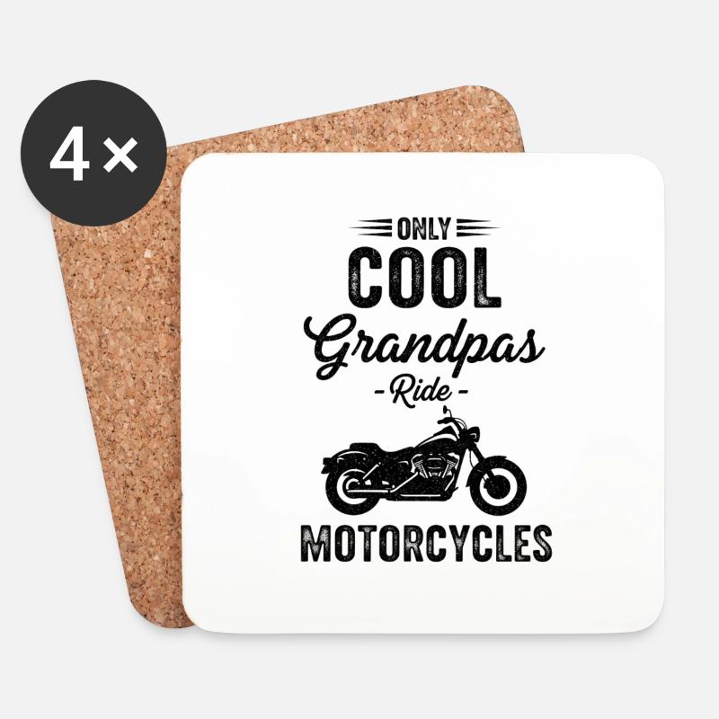 Nur Opas cooles Motorrad - Untersetzer (4er-Set) - Weiß