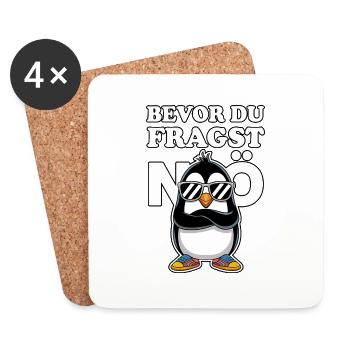 Before you ask – Nope! Penguin with attitude - Coasters (set of 4) - white - Front