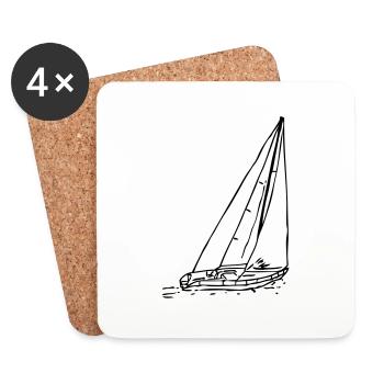 sailboat1 - Untersetzer (4er-Set) - Weiß - Vorne