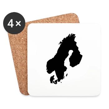 Scandinavia - Coasters (set of 4) - white - Front