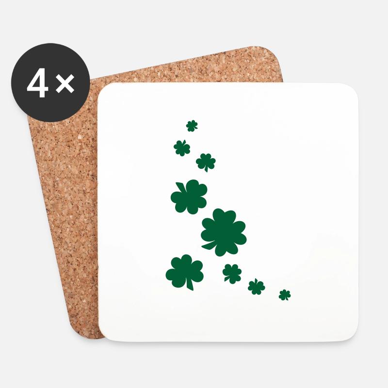 Shamrocks - Untersetzer (4er-Set) - Weiß