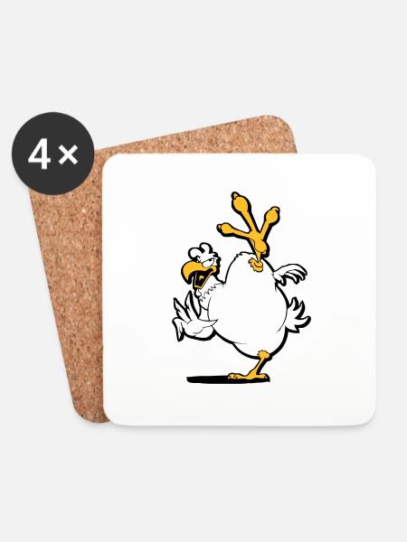 kung_fu_chicken - Coasters (set of 4) - white