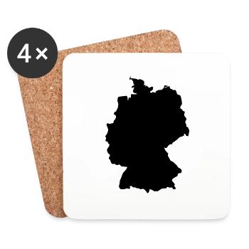 Deutschland - Karte - Landkarte - Untersetzer (4er-Set) - Weiß - Vorne