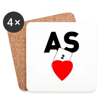 As de Coeur - Dessous de verre (lot de 4) - blanc - Devant