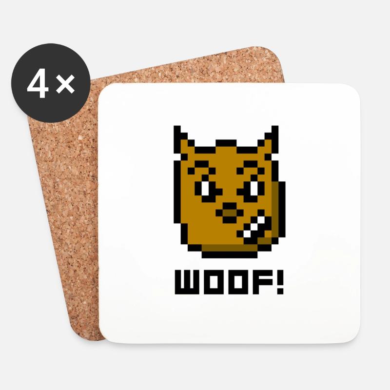 WOOF! - Untersetzer (4er-Set) - Weiß