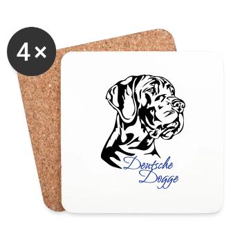 DEUTSCH DOGGE Hundeportrait Wilsigns Hund Hunde - Untersetzer (4er-Set) - Weiß - Vorne