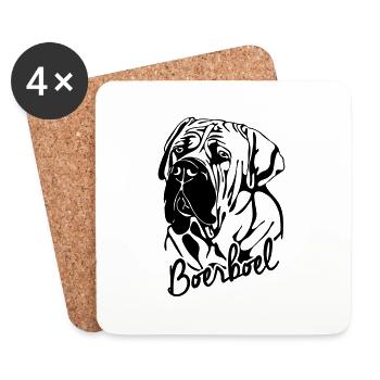 BOERBOEL PORTRAIT Hunde Hund Wilsigns - Untersetzer (4er-Set) - Weiß - Vorne
