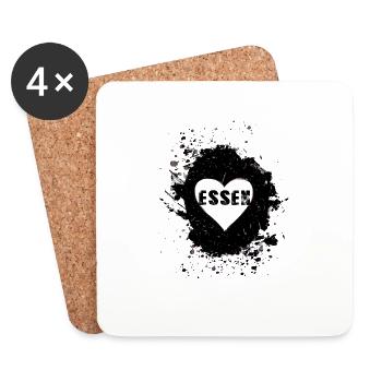 ruhrpott, heart, ,black,love,ruhrgebiet,essen - Coasters (set of 4) - white - Front