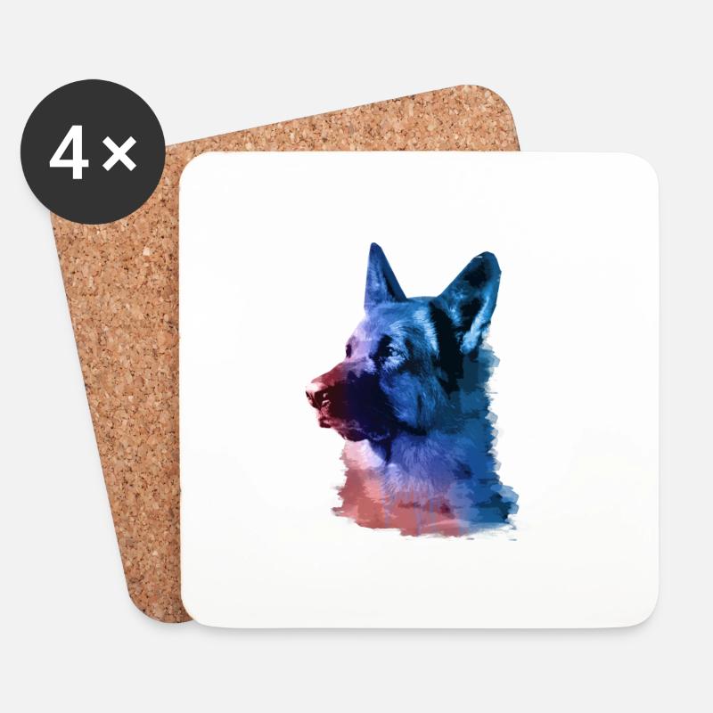 deutscher schäferhund,schäferhund,hund,graffiti - Untersetzer (4er-Set) - Weiß