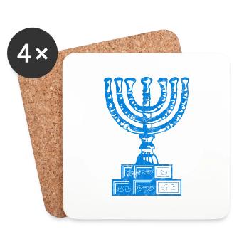 Menorah The Seven-Branched Candlestick, Israel Judaism - Coasters (set of 4) - white - Front