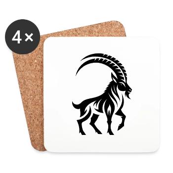 Sternzeichen Steinbock Tattoo - Untersetzer (4er-Set) - Weiß - Vorne