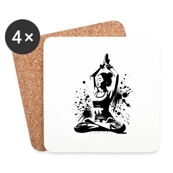 Asiatische Meditation Entspannung Yoga Lehrerin - Untersetzer (4er-Set) - Weiß - Vorne
