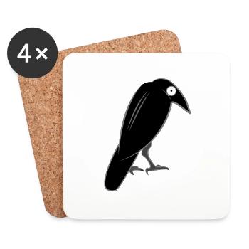 Crow - Coasters (set of 4) - white - Front