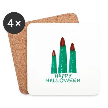 halloween,finger,happy halloween,grüne finger, - Untersetzer (4er-Set) - Weiß - Vorne