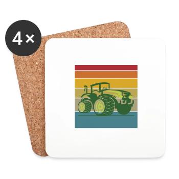 Landwirt Bauer Farmer - Untersetzer (4er-Set) - Weiß - Vorne