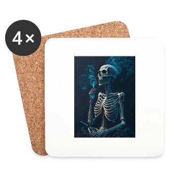 Fumées squelettes - Dessous de verre (lot de 4) - blanc - Devant