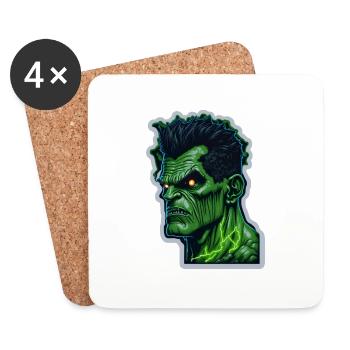Green Monster Halloween - Coasters (set of 4) - white - Front