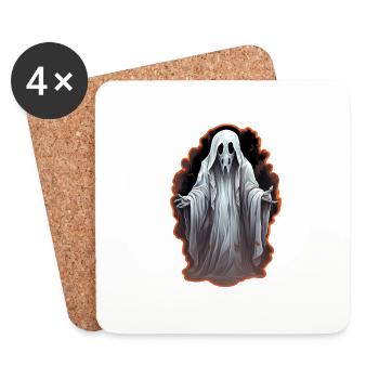 Fantôme d’Halloween - Dessous de verre (lot de 4) - blanc - Devant