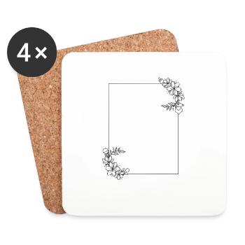 Cadre - Dessous de verre (lot de 4) - blanc - Devant
