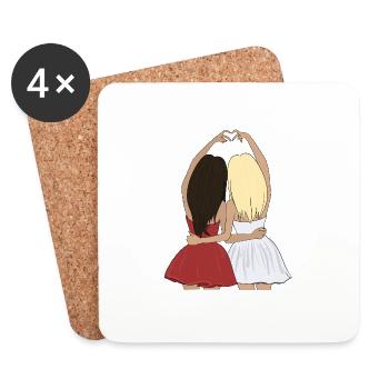 Meilleur ami - Dessous de verre (lot de 4) - blanc - Devant