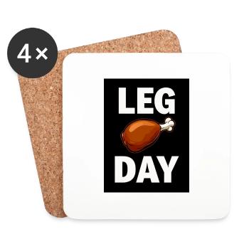Leg Day Cartoon Fitness Gym Sport Krafttraining - Untersetzer (4er-Set) - Weiß - Vorne