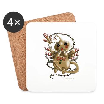 Logo Plouffy By Leona création - Dessous de verre (lot de 4) - blanc - Devant