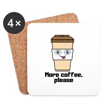 More Coffee Please - Coasters (set of 4) - white - Front