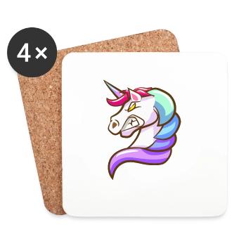 Fantasy Unicorn with Pastel Colors - Coasters (set of 4) - white - Front