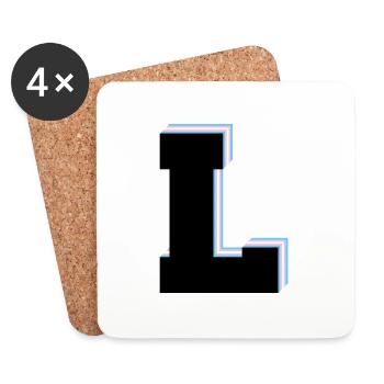 Lettre L - Drapeau transgenre - Dessous de verre (lot de 4) - blanc - Devant